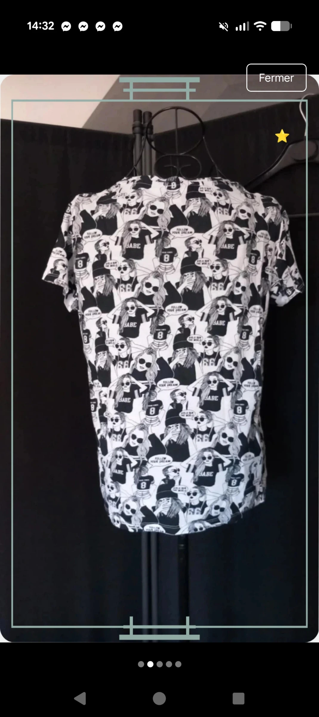 Superbe t-shirt blanc et noir imprimé BD / Streetwear Tally Weijl XS – photo 2